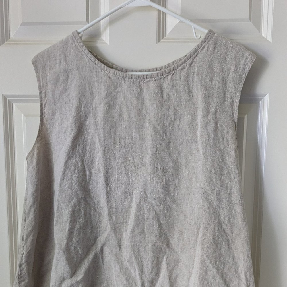 Natural/oatmeal linen Emlee top